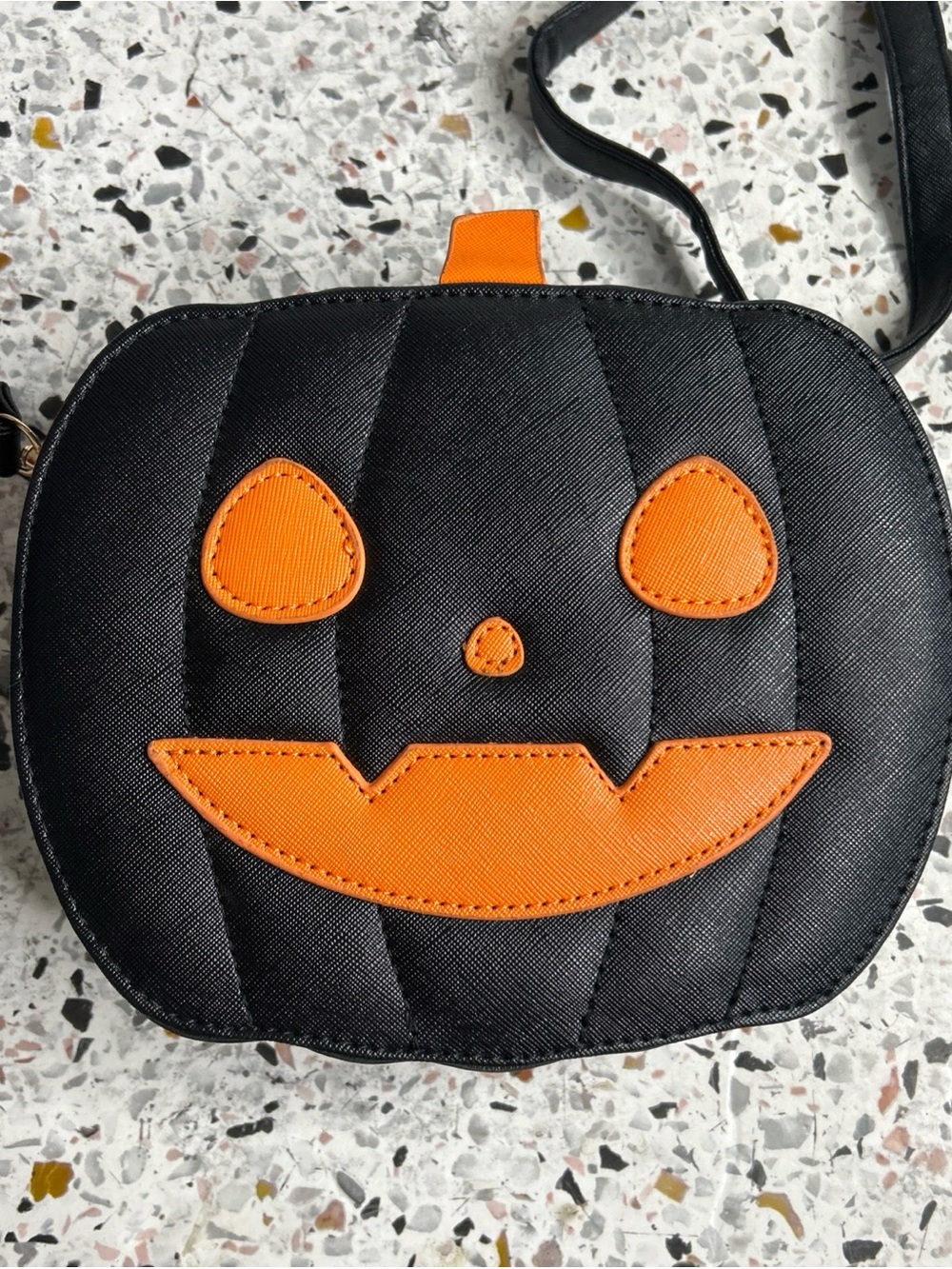 Pumpkin Jack O Lantern Crossbody Purse Black & Orange Bag Halloween Spooky - Picture 2 of 6